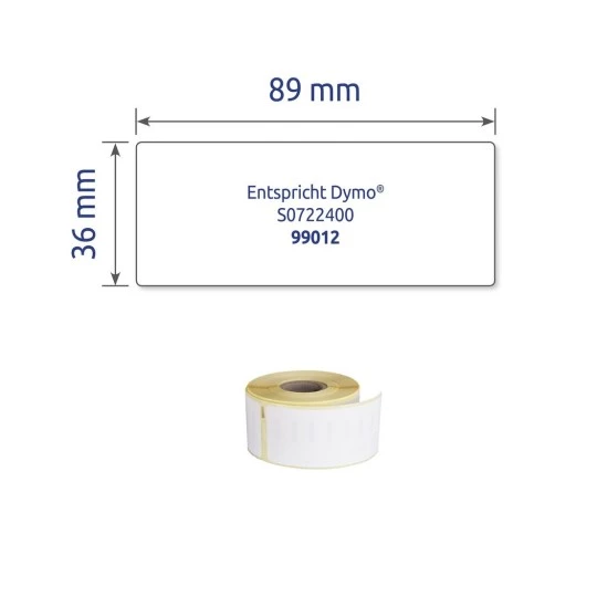 Etykiety adresowe Avery Zweckform, w rolce, do drukarek termicznych Dymo TM, 36x89mm, 260 etykiet/1 rolka, biały 